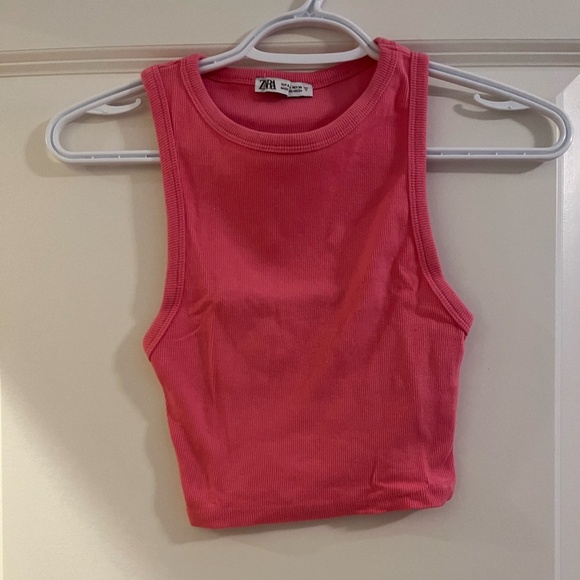 3 Zara Basic Ribbed Tanks! (blue, green, and pink) 💙💚🩷 - Picture 7 of 10